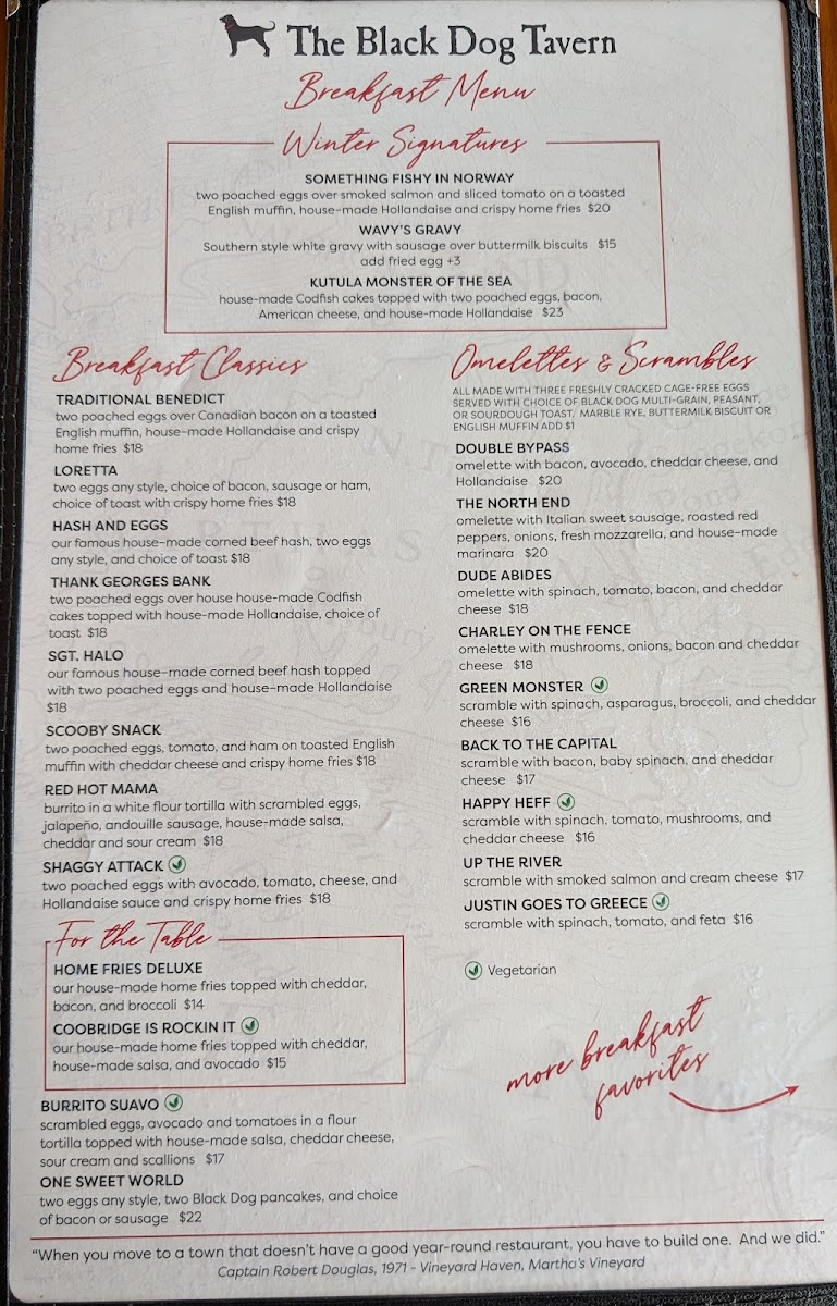 The Black Dog Tavern Menu - Image 1
